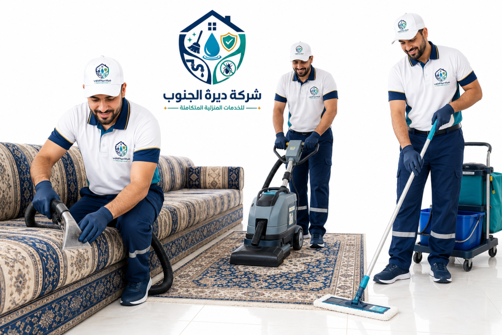 فريق شركة ديرة الجنوب لخدمات التنظيف في عسير