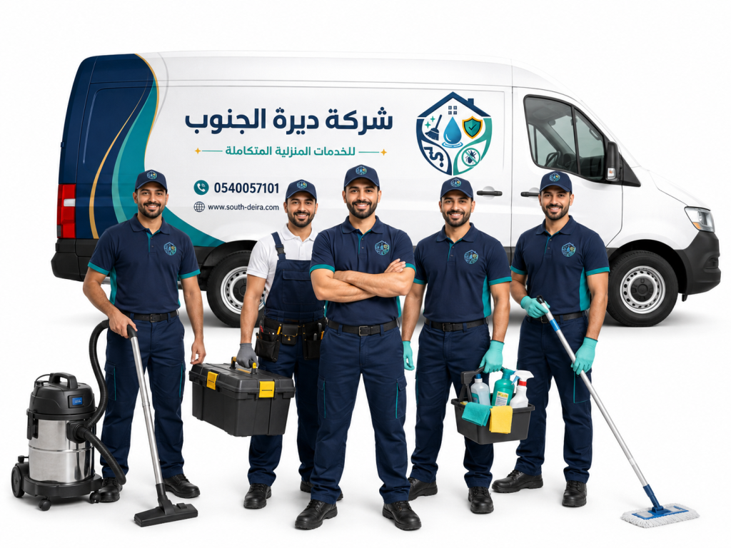 فريق شركة ديرة الجنوب لخدمات التنظيف في عسير